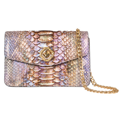 Iridescent Python Clutch With Custom Swarovski Stone by Allysa Payne Beverly Hills - product image 2 for Resin Society