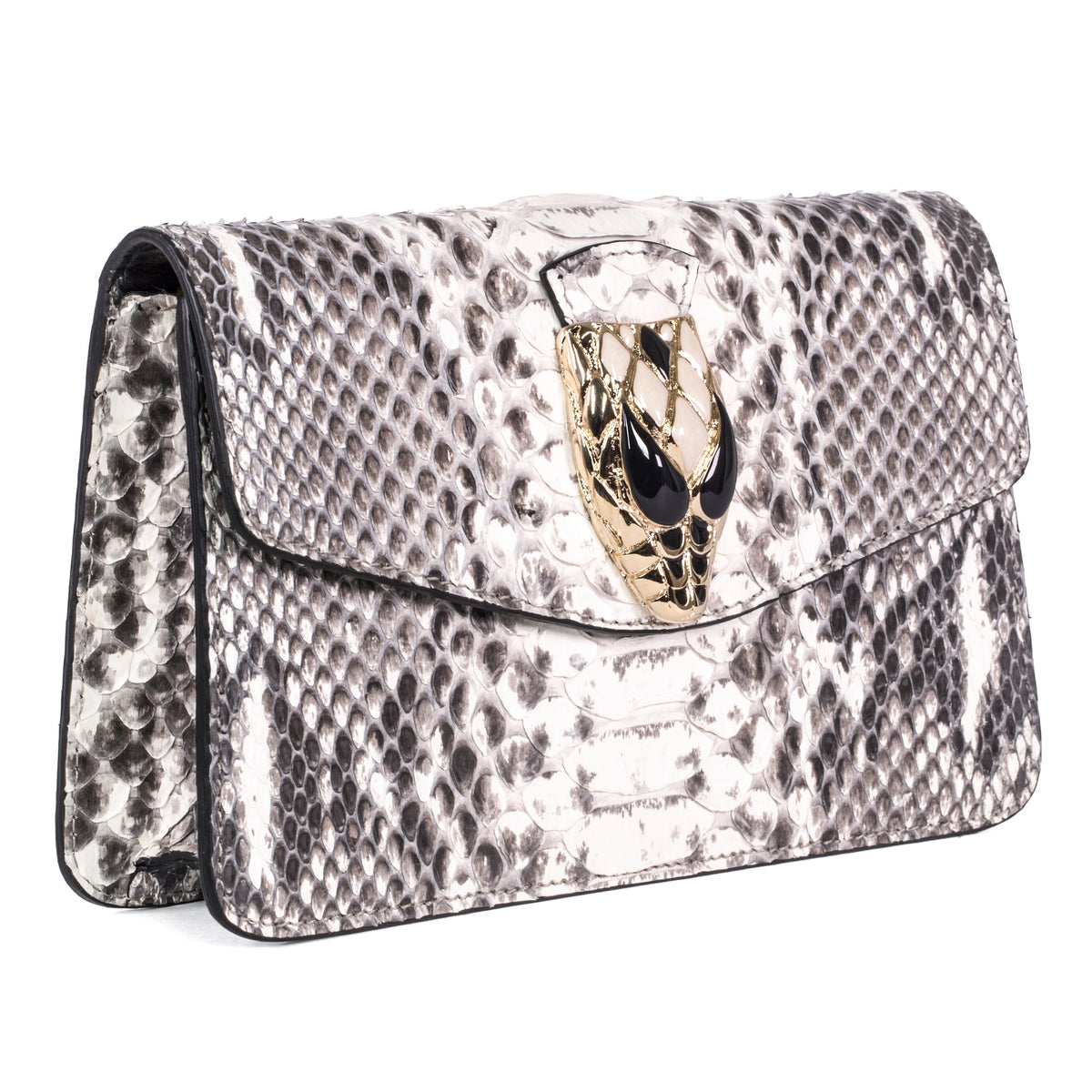 Natural Python Clutch With Snake Head by Allysa Payne Beverly Hills - main product image for Resin Society