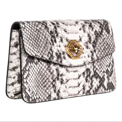 Natural Python Clutch With Custom Swarovski Stone by Allysa Payne Beverly Hills - main product image for Resin Society