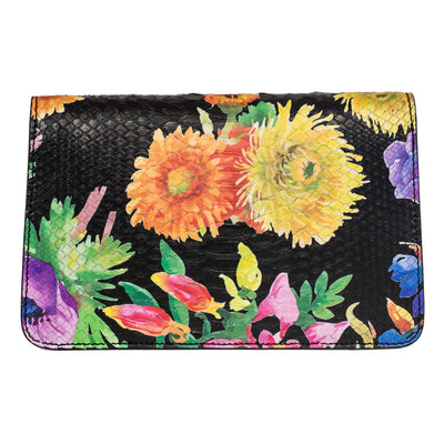 Custom Floral Black Python Clutch With Custom Swarovski Stone by Allysa Payne Beverly Hills - product image 4 for Resin Society