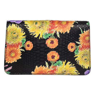 Custom Floral Black Python Clutch With Custom Swarovski Stone by Allysa Payne Beverly Hills - product image 4 for Resin Society