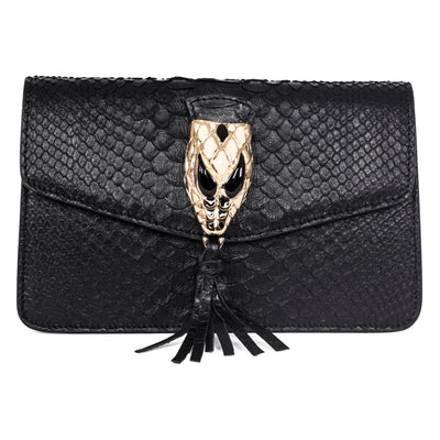 Black Python Clutch With Snake Head by Allysa Payne Beverly Hills - product image 2 for Resin Society