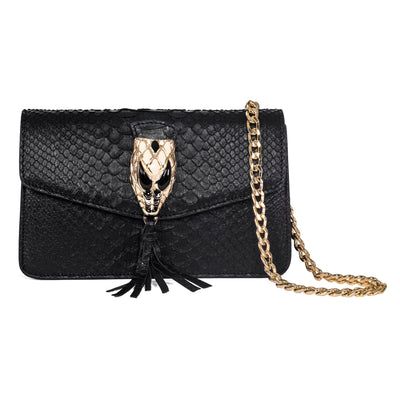 Black Python Clutch With Snake Head by Allysa Payne Beverly Hills - product image 3 for Resin Society