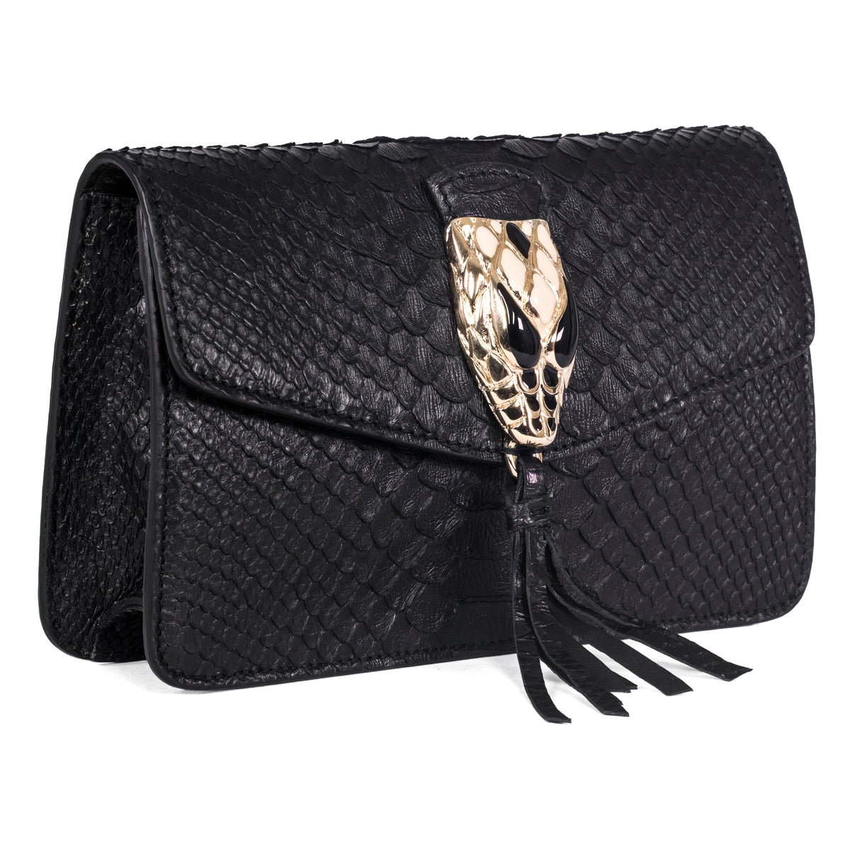 Black Python Clutch With Snake Head by Allysa Payne Beverly Hills - main product image for Resin Society