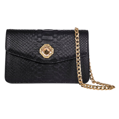 Black Python Clutch with Custom Swarovski Stone by Allysa Payne Beverly Hills - product image 3 for Resin Society
