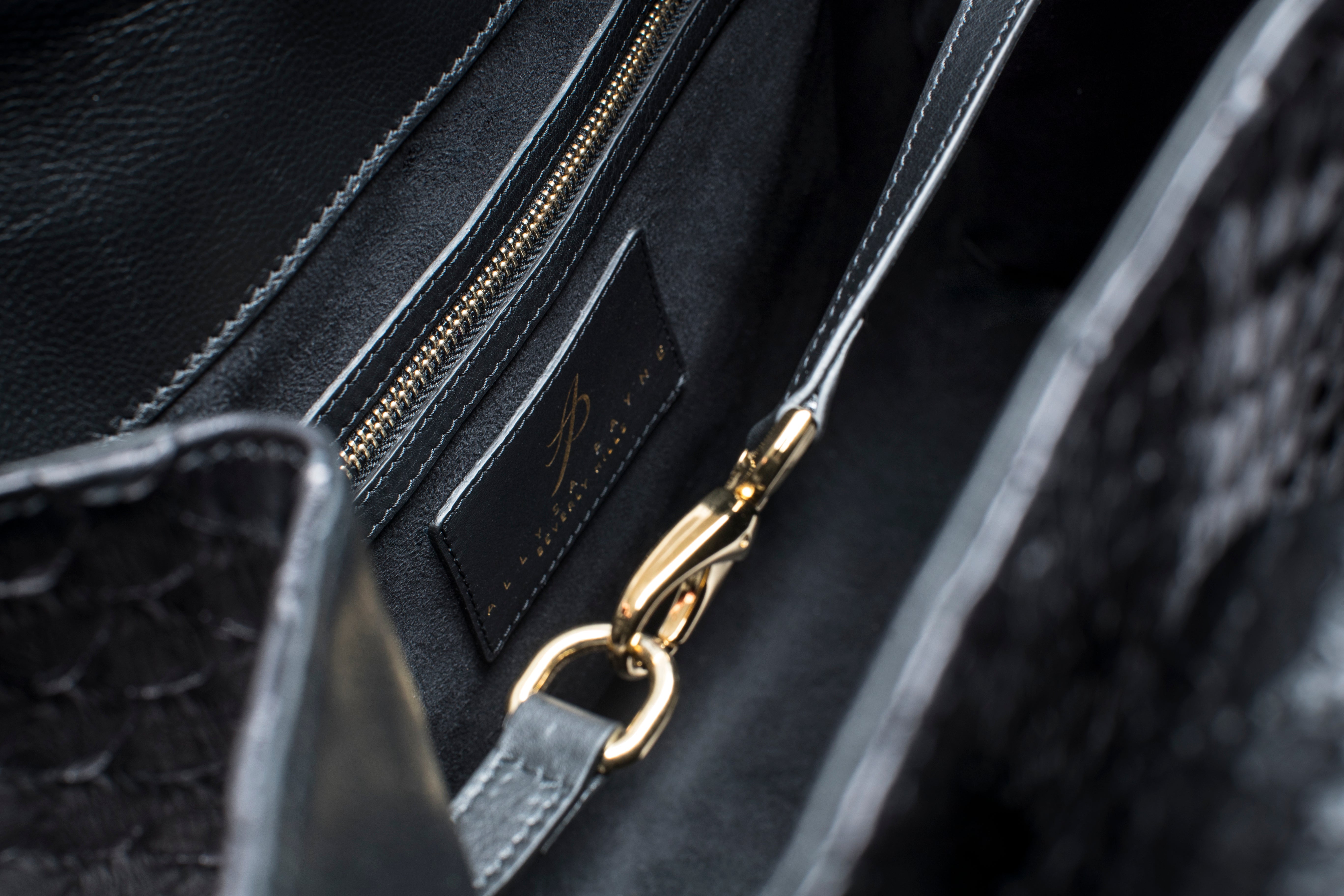 Large Black Python Shopper Bag by Allysa Payne Beverly Hills - product image 5 for Resin Society