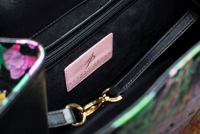 Large Floral Python Bag with Gold Snake Accessories by Allysa Payne Beverly Hills - product image 6 for Resin Society