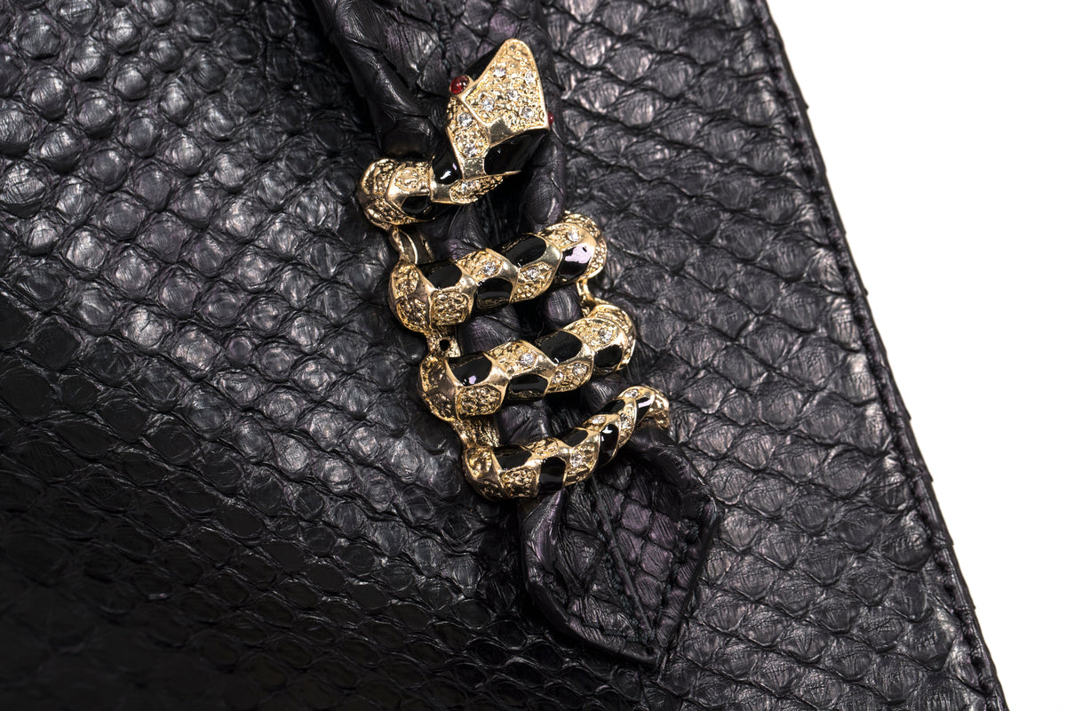 Large Black Python Shopper Bag by Allysa Payne Beverly Hills - product image 4 for Resin Society