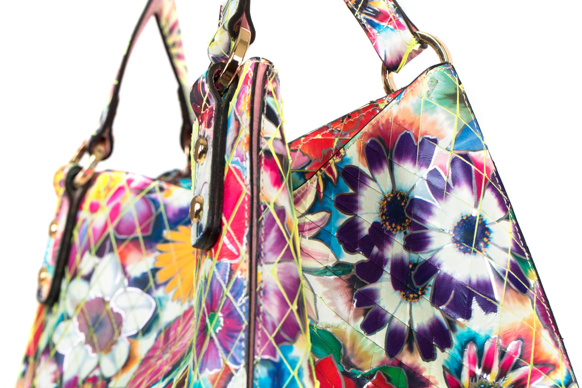 Large Floral Leather Tote Bag by Allysa Payne Beverly Hills - product image 4 for Resin Society