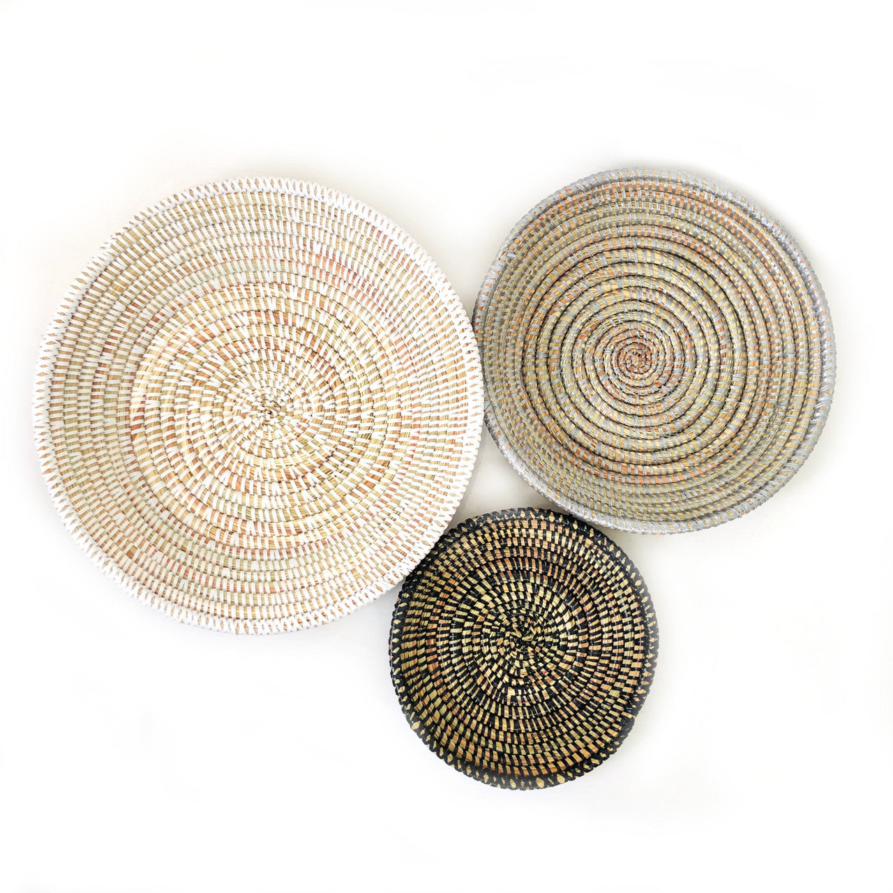 Tabletop Basket Bowl Set - Black/ Grey/ White by Mbare Ltd - product image 2 for Resin Society