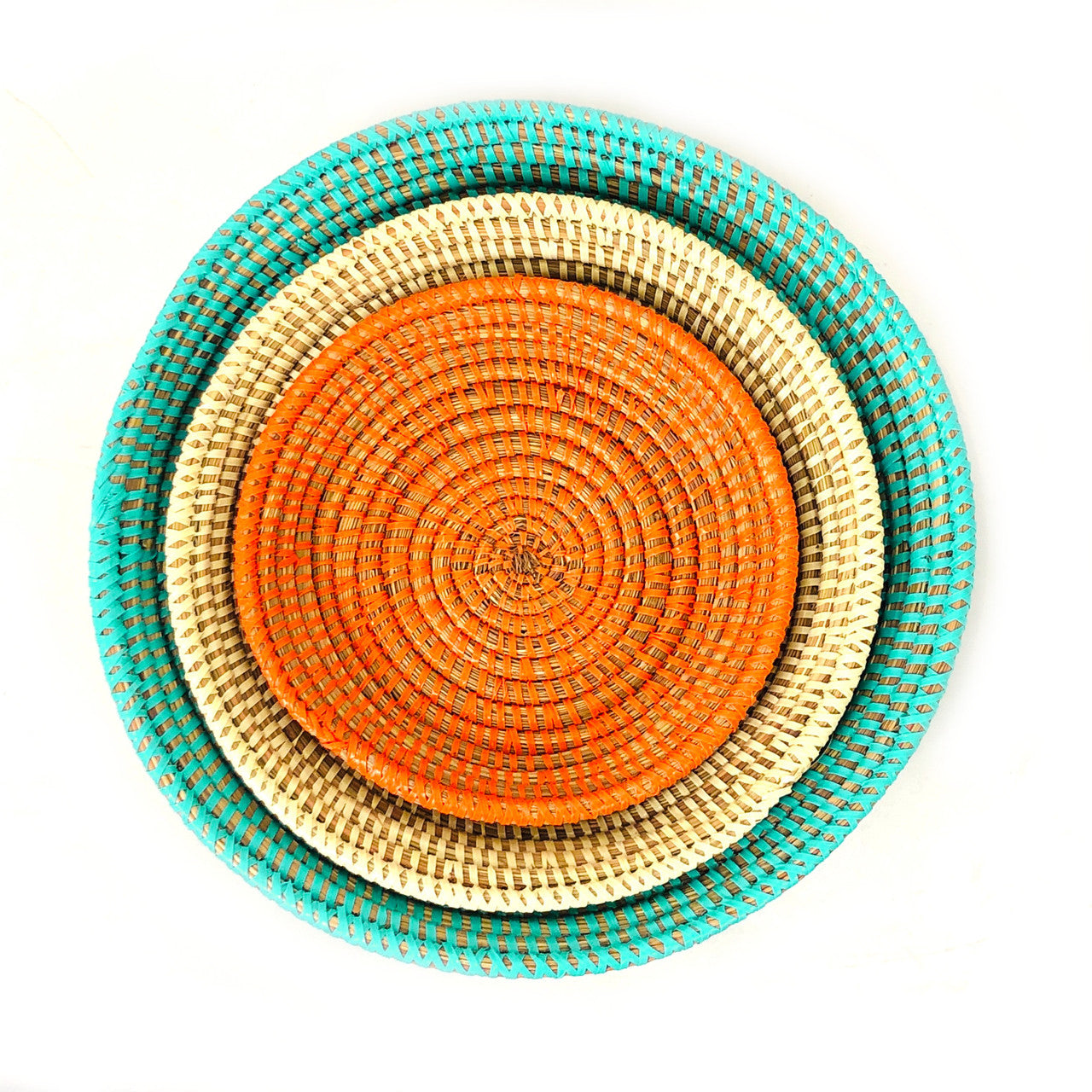 Tabletop Basket Bowl Set - Orange/ Turquoise/ White by Mbare Ltd - product image 3 for Resin Society