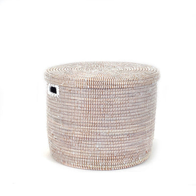 White Flat Lid Floor Basket by Mbare Ltd - main product image for Resin Society