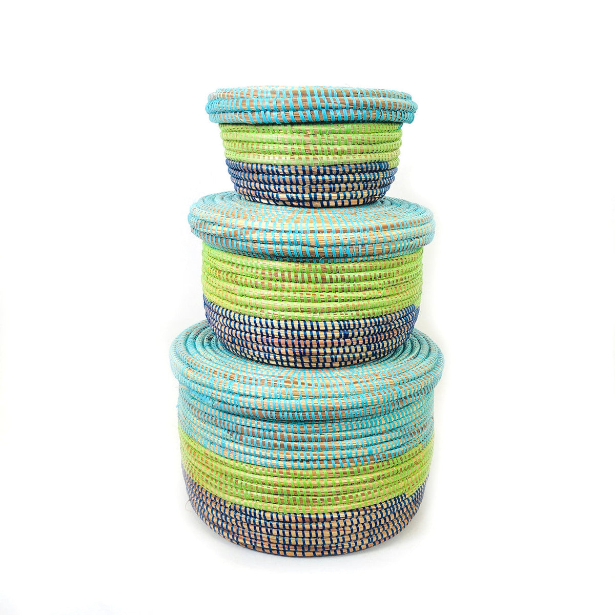 Modern Storage Basket Set - Coastal Blues by Mbare Ltd - main product image for Resin Society