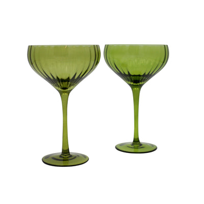 Sage Ribbed Coupe - Set of 4 by Ro'Table - product image 6 for Resin Society