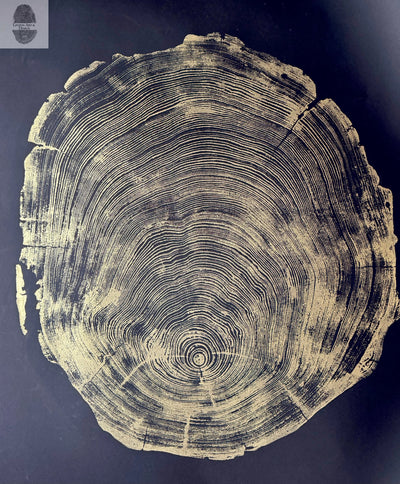 San Francisco Redwood Gold and Black 36x48 Inches Original Signed Artwork made from Real Redwood by lintonart