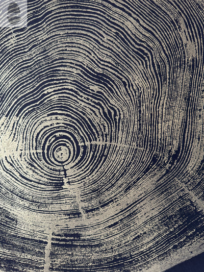 San Francisco Redwood. Gold and Black, 36x48 Inches. Original Signed artwork made from Real Redwood