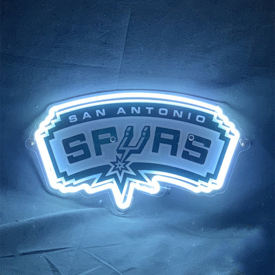 San Antonio Spurs Sport Logo Neon Sign illuminated with black background