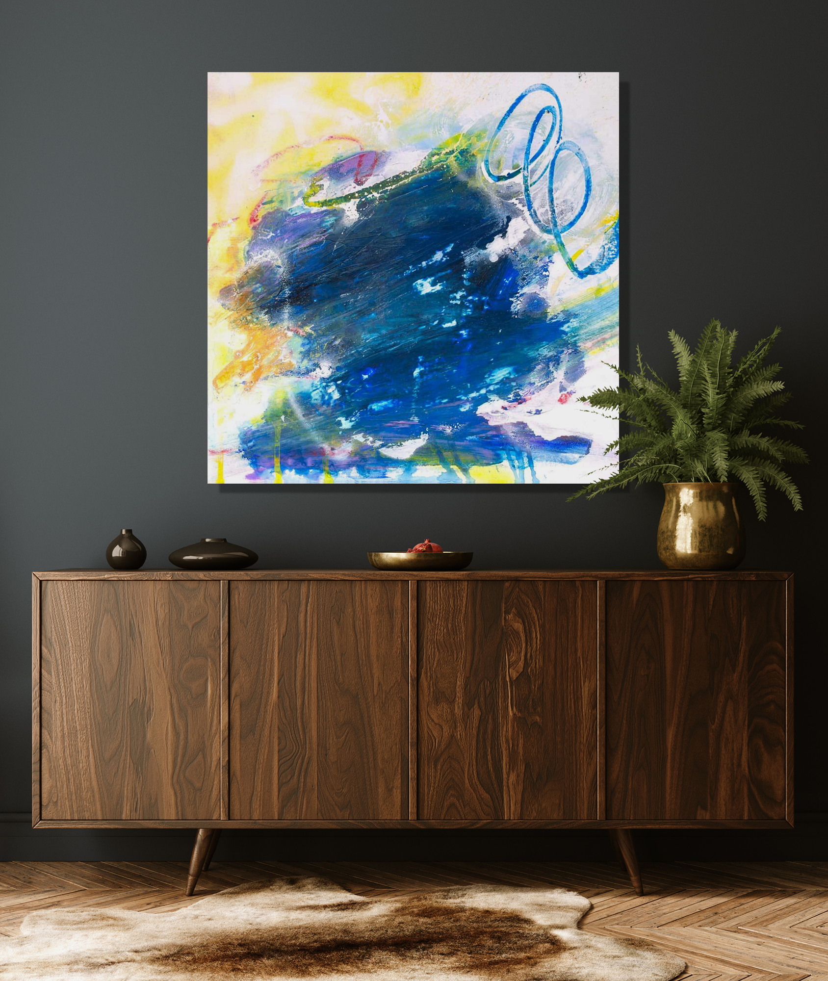 Sapphire Artist Enhanced Canvas Print by John Beard Collection - product image 2 for Resin Society