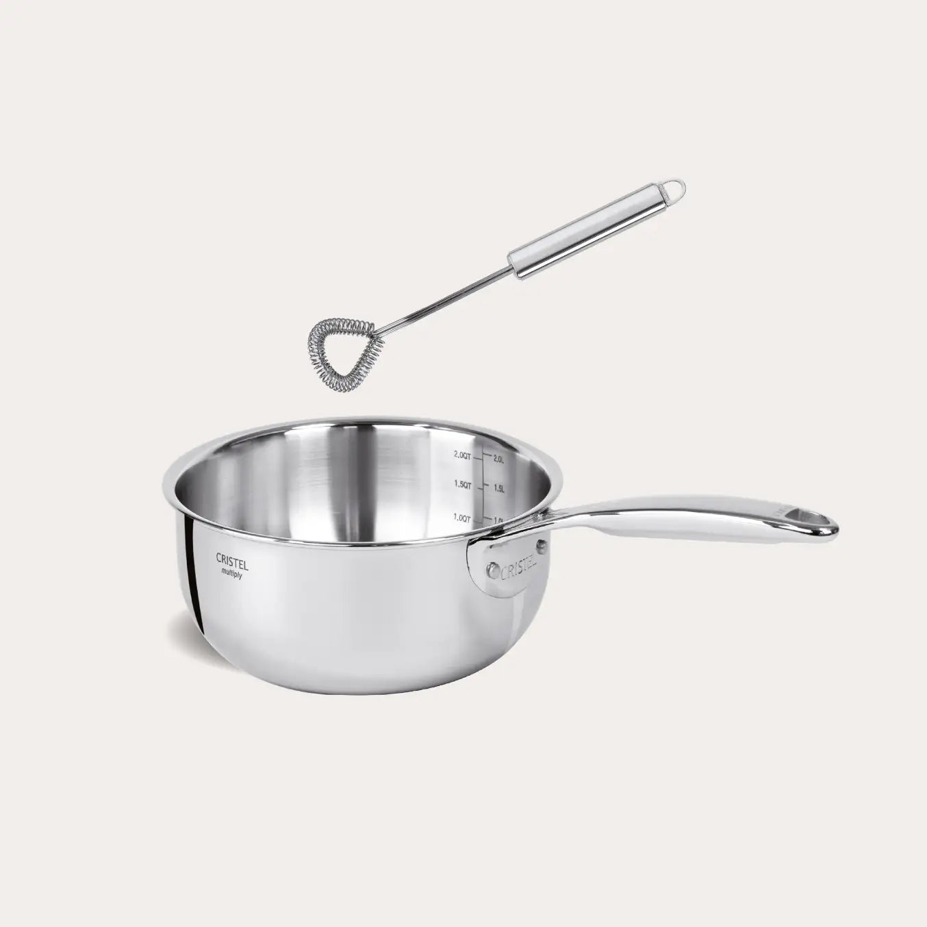 Saucepan Cooking Set with 0.9 Qt Castel’Pro saucepan and stainless steel magic spoon