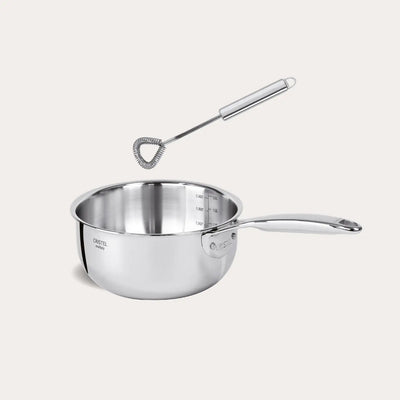 Saucepan Cooking Set with 0.9 Qt Castel’Pro saucepan and stainless steel magic spoon