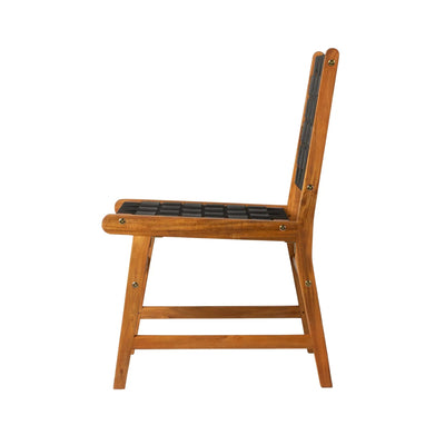 Sava Indoor Outdoor Armless Dining Side Chair in Black Webbing