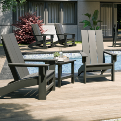 SoPoly Savannah Adirondack Chair in outdoor setting showing classic design and wide arms