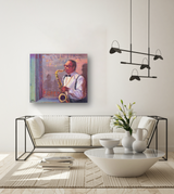 Sax Player Artist Enhanced Canvas Print by John Beard Collection - product image 4 for Resin Society