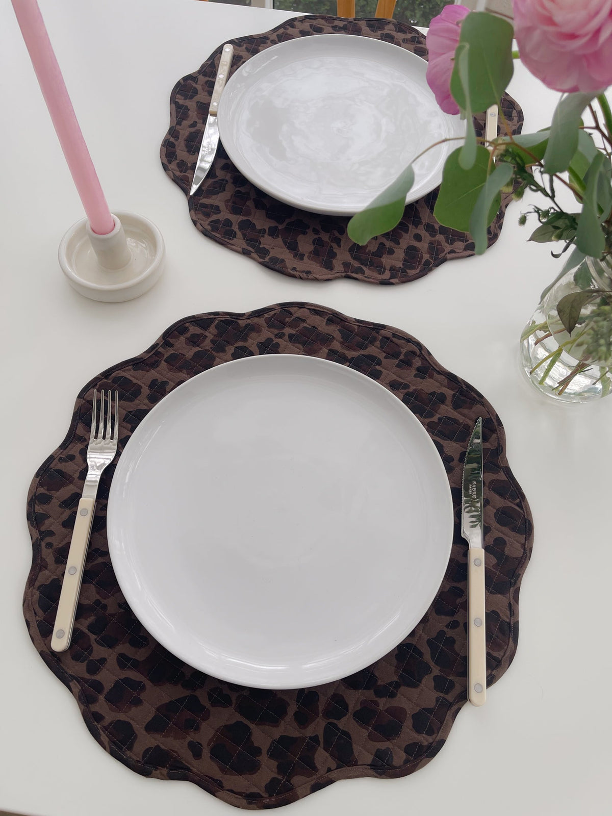 Leopard Scalloped Placemats by Sarah Spiegel - main product image for Resin Society