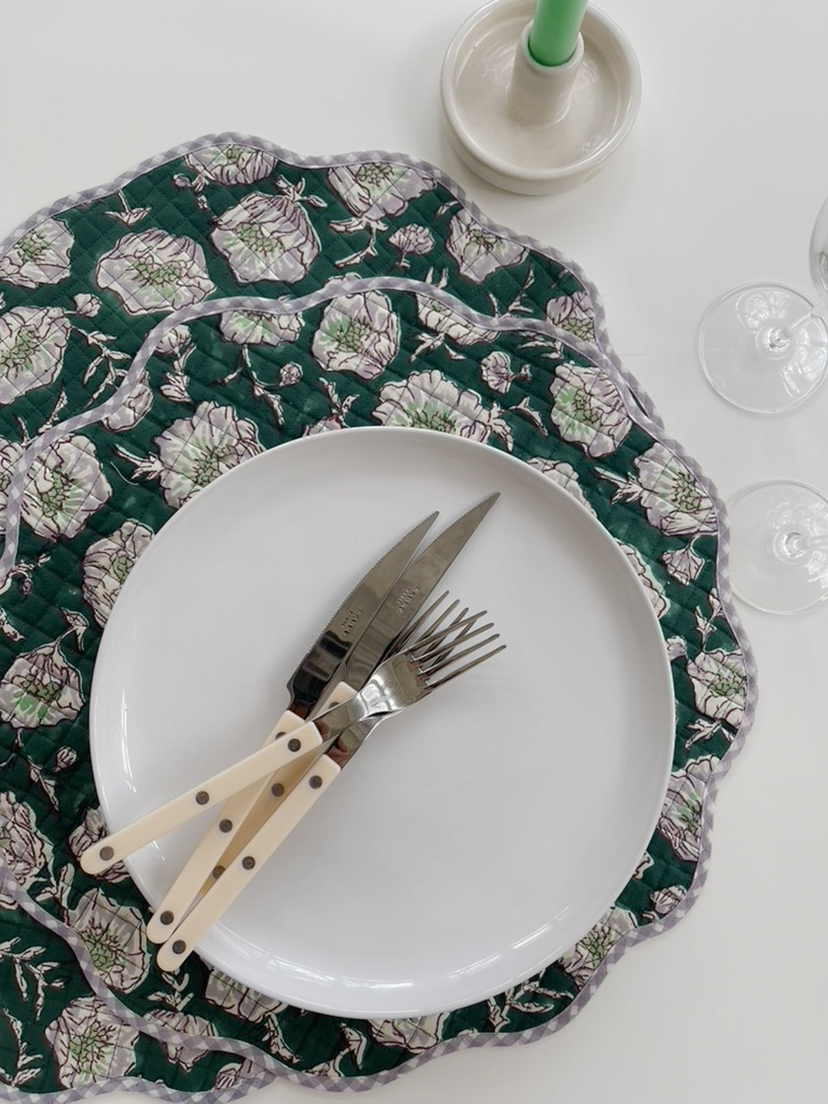 Floral Scalloped Placemats by Sarah Spiegel - main product image for Resin Society