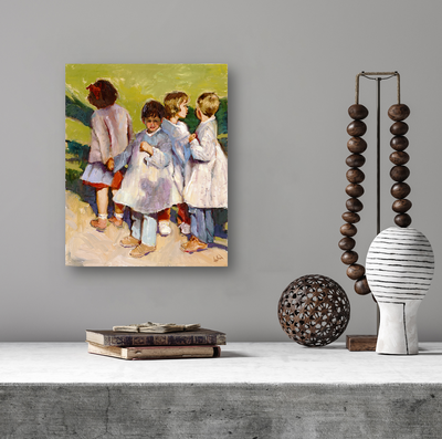 Schoolyard Artist Enhanced Canvas Print by John Beard Collection - product image 4 for Resin Society