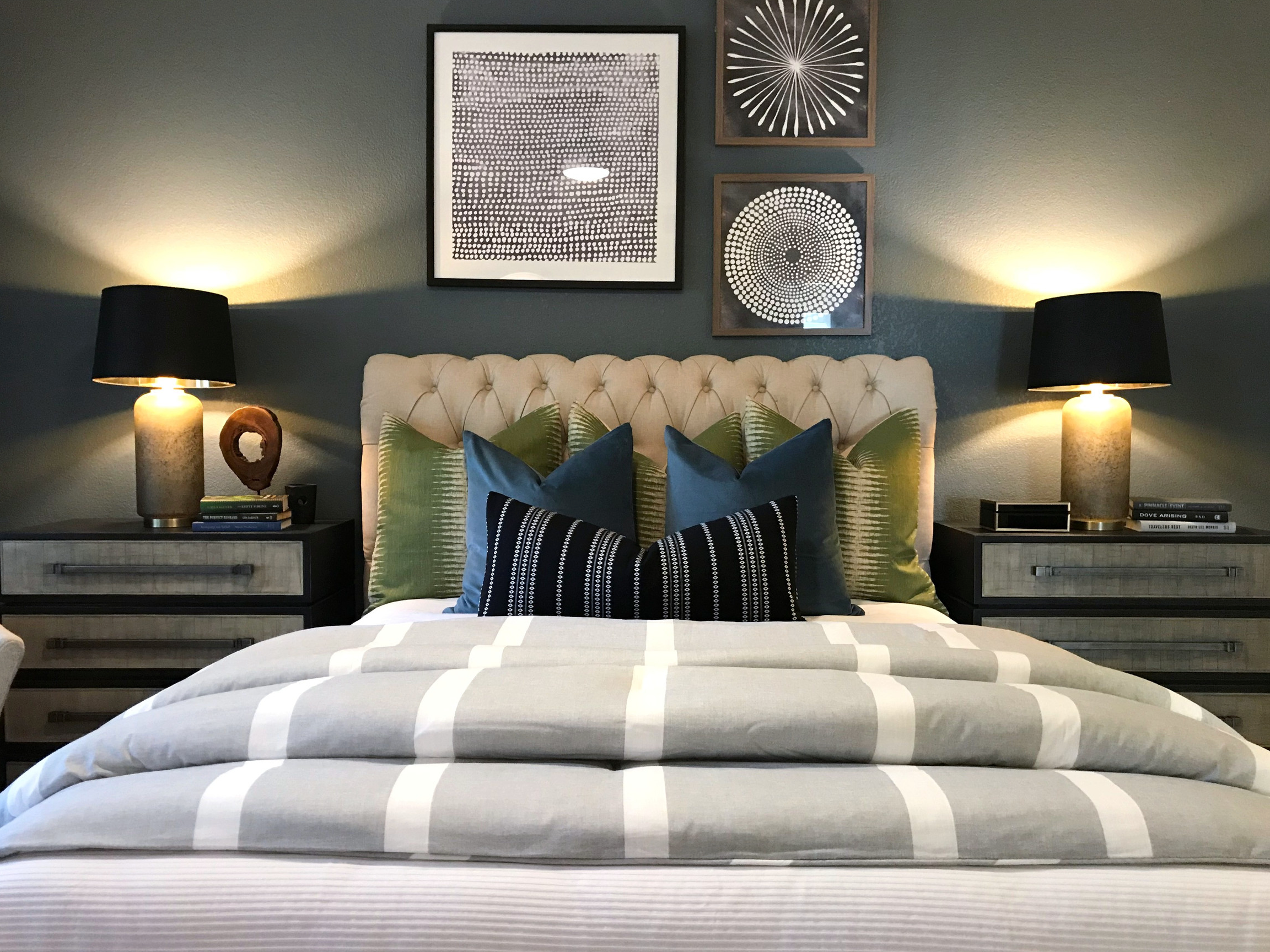 Ikat Pillow Cover in Olive Green, Peter Dunham Textiles