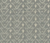 Close-up of a Bellflower Pillow Cover fabric in cadet color featuring an abstract geometric pattern with muted gray and beige tones.