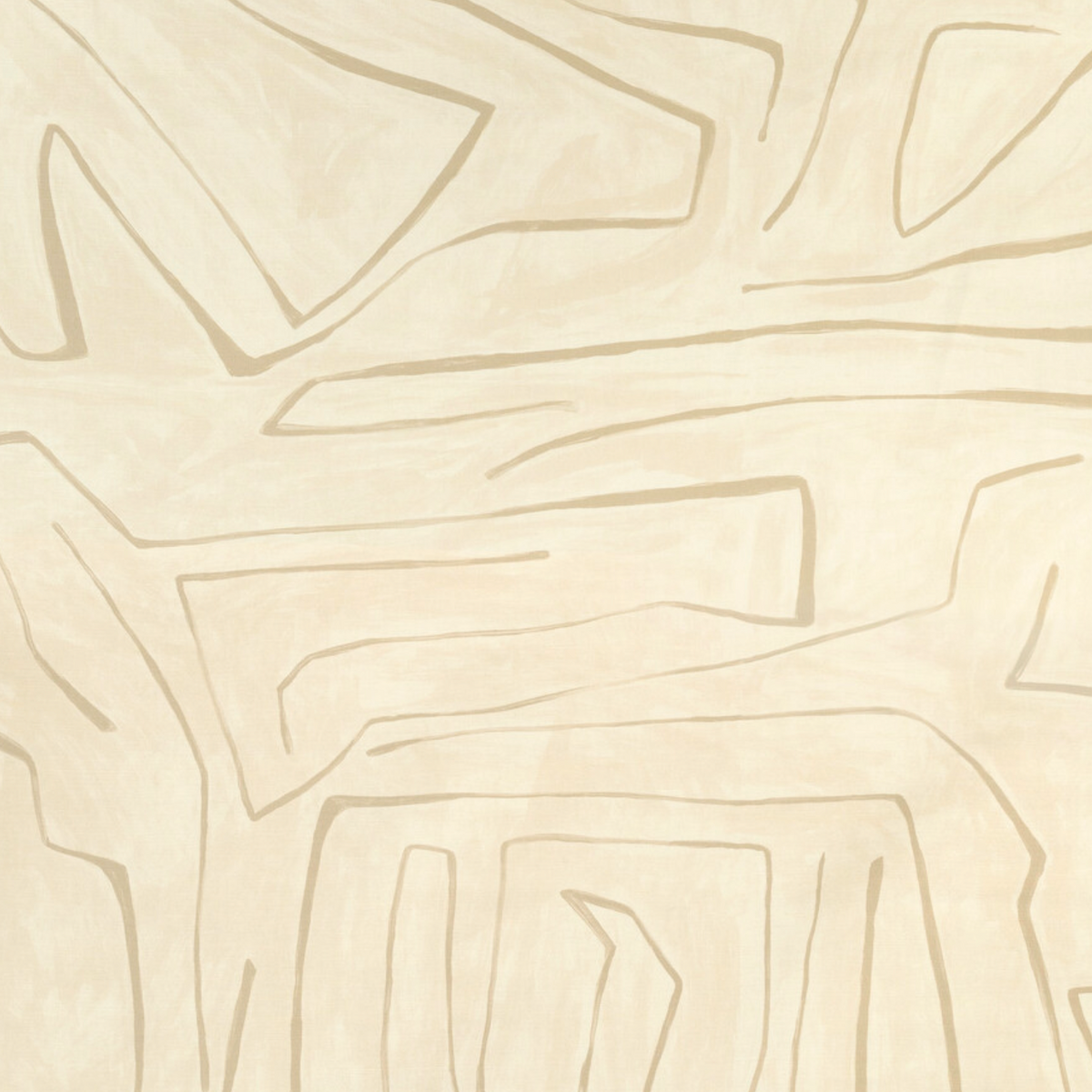 Parchment-colored pillow cover with abstract, irregular linear patterns in a slightly darker beige shade creating a textured, organic look.