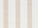 Textile with wide vertical stripes alternating between natural beige and off-white, featuring a finely woven texture with small linear patterns in the beige stripes.