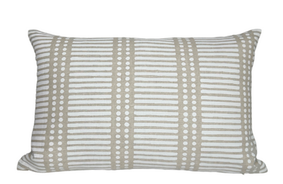 Dash Dot Pillow Cover in Chalk by Walter G Textiles showing front and back fabrics