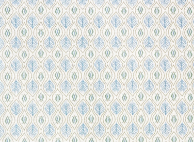 Edward Floral Pillow Cover in Blue and Green, Merika Meyer Textiles