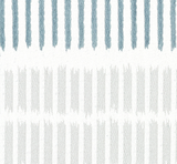 Fabric close-up showing vertical stripes in muted blue and light gray on white, creating a textured, linear pattern for a pillow cover.