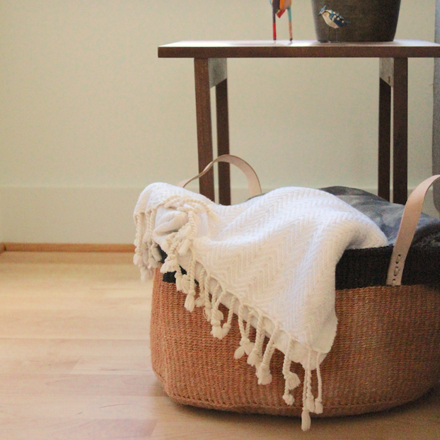 Floor Basket with Leather Handles by Mbare Ltd - product image 5 for Resin Society