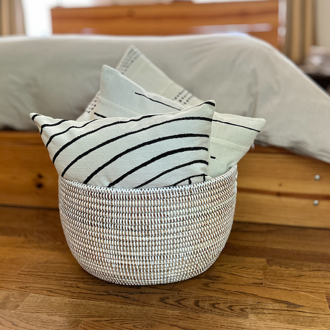 White Oval Basket by Mbare Ltd - product image 2 for Resin Society