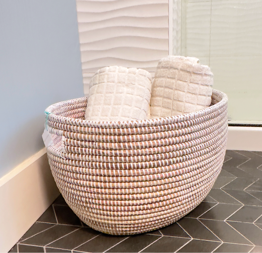 White Oval Basket by Mbare Ltd - product image 3 for Resin Society