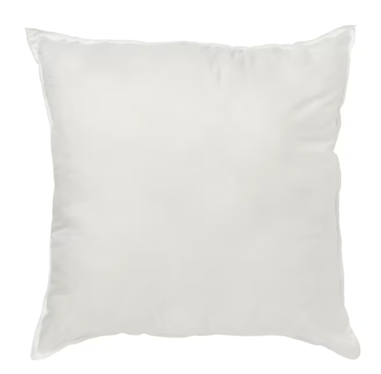 20 x 20 Square Pillow Insert displayed flat with neutral color