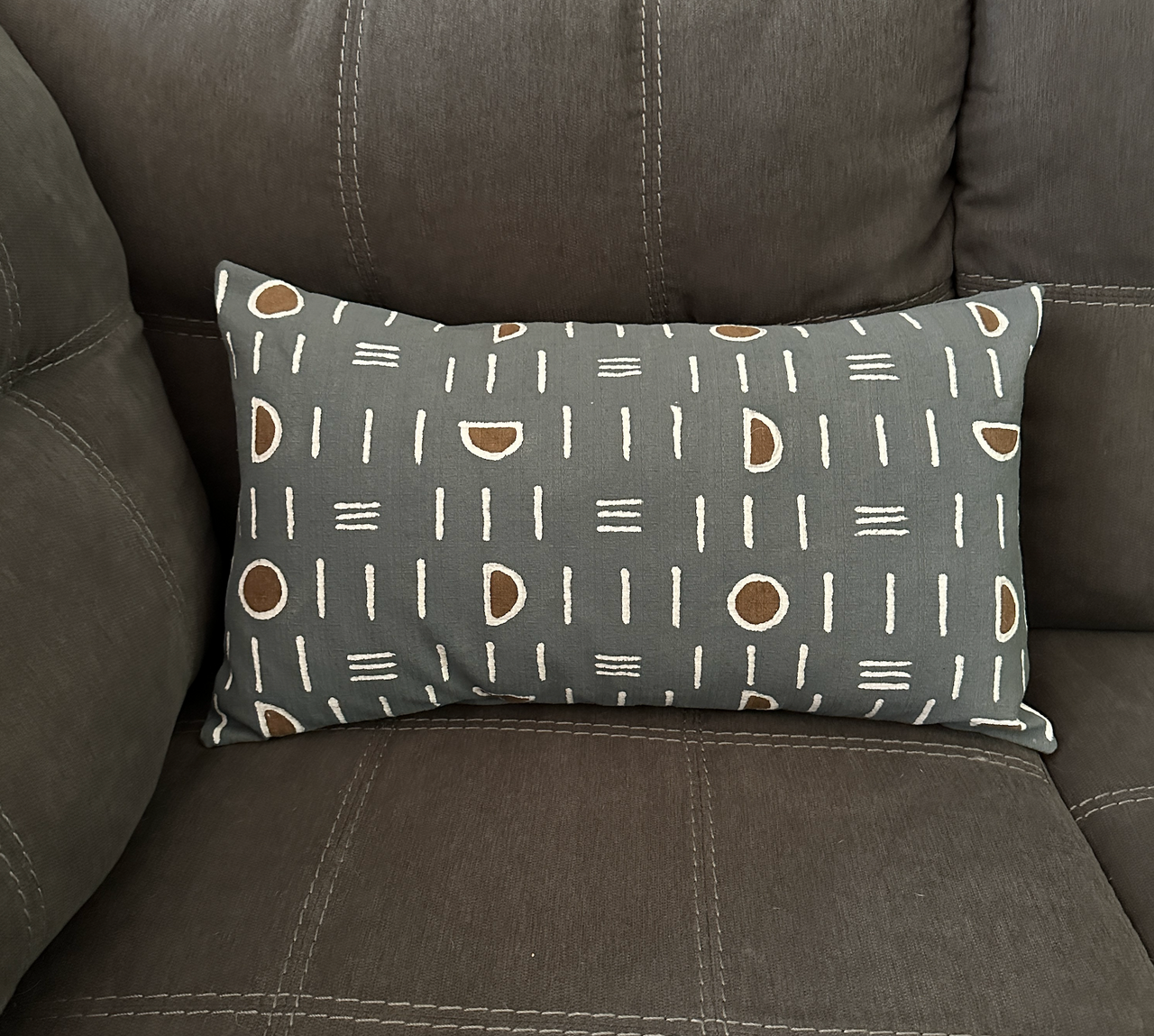Dark Gray Mudcloth Lumbar Pillow Cover by Mbare Ltd - product image 4 for Resin Society