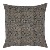 Floral Pillow Cover in Noir with dark floral front and ivory linen backing