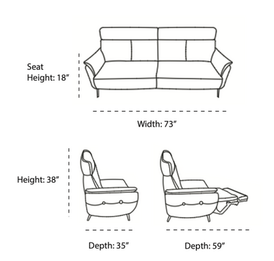 Beverly Recliner Sofa detail image - Resin Society