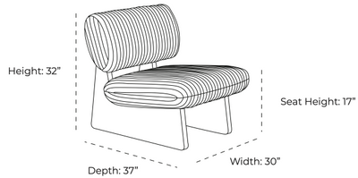 Elena Armless Accent Chair detail image - Resin Society
