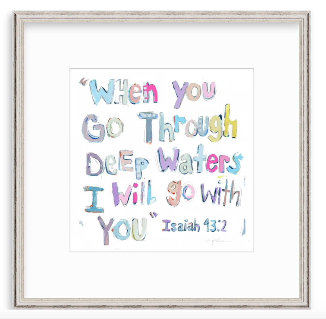 Isaiah 43:2 Pinks Fine Art Print by Chelsea McShane Art