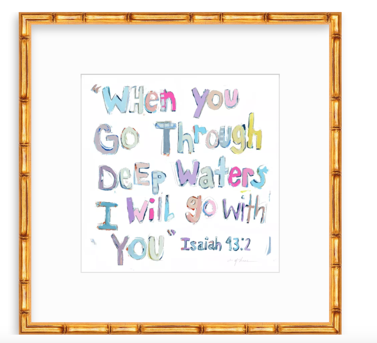 Isaiah 43:2 Pinks Fine Art Print by Chelsea McShane Art