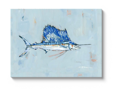 Sailfish on canvas by Chelsea McShane Art - main product image for Resin Society