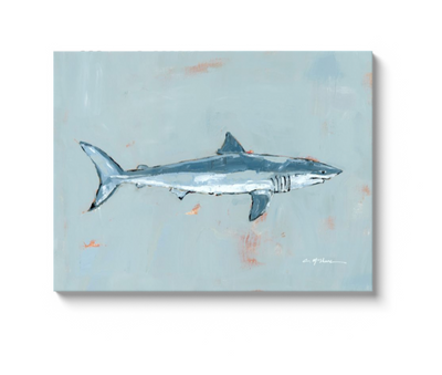 Shark on canvas by Chelsea McShane Art - main product image for Resin Society