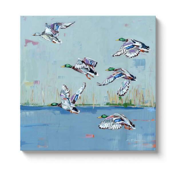 "Coastal Mallards" on canvas by Chelsea McShane Art - main product image for Resin Society